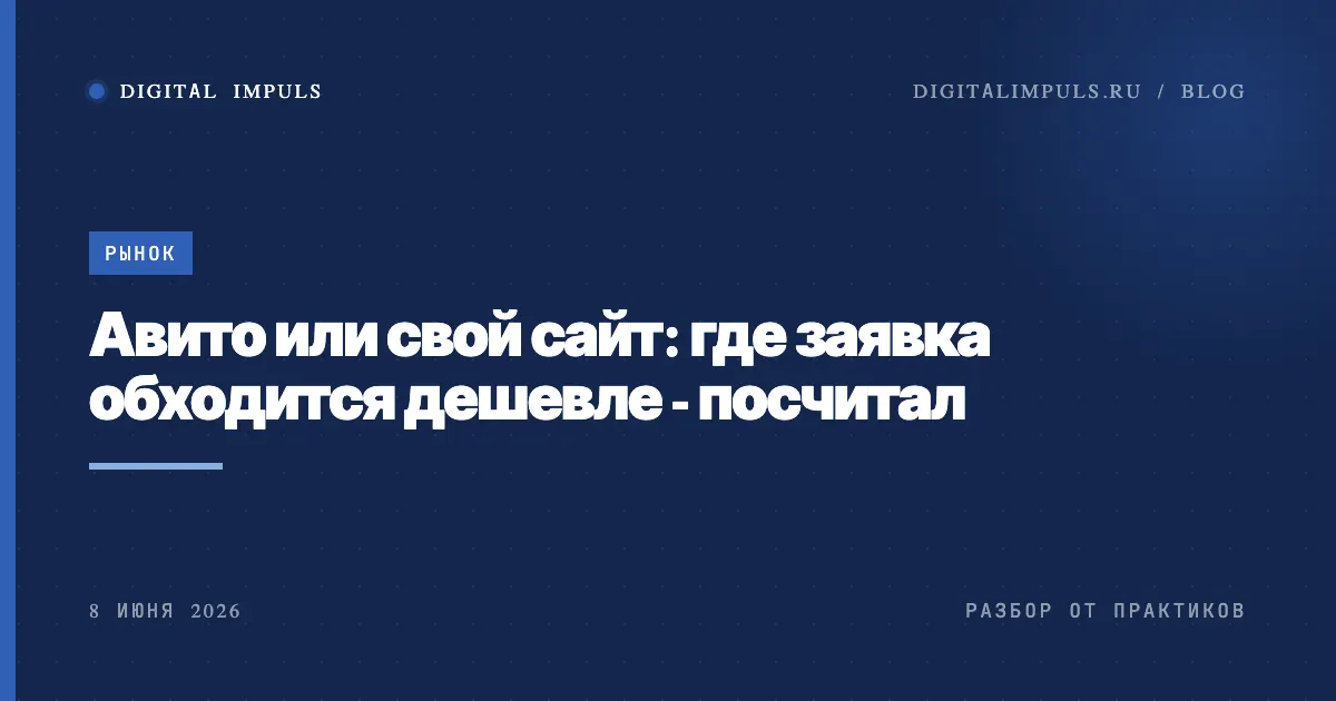 Авито или свой сайт: где заявка дешевле - обложка статьи