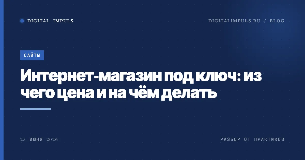 Интернет-магазин под ключ - из чего складывается цена и на чём делать
