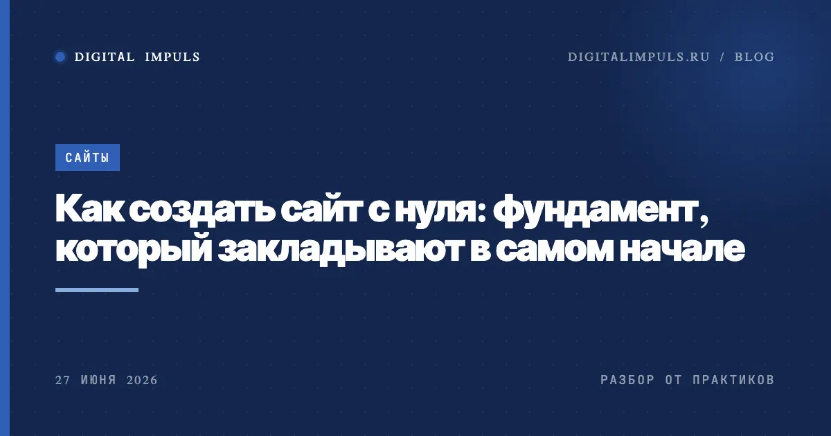 Как создать сайт с нуля: фундамент, который закладывают на старте