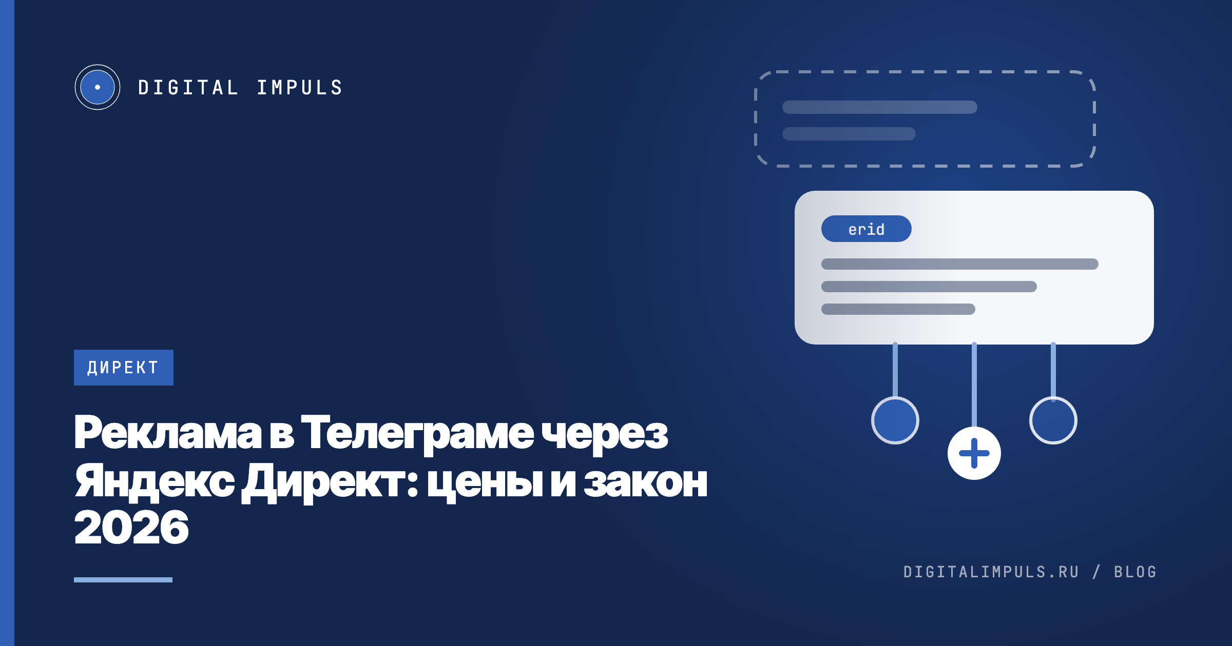 Лента канала с рекламным постом и тремя путями покупки рекламы