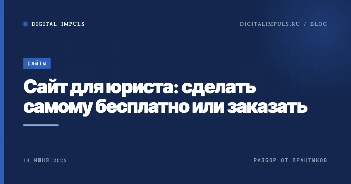 Сайт для юриста - сделать самому бесплатно или заказать