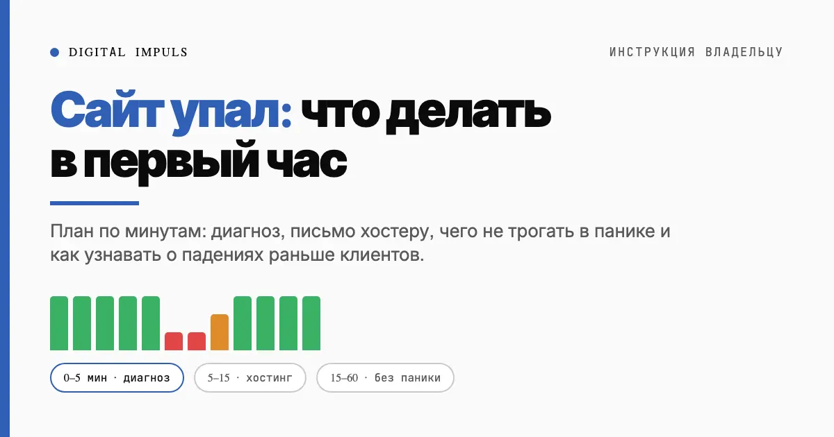Сайт упал: план действий владельца в первый час
