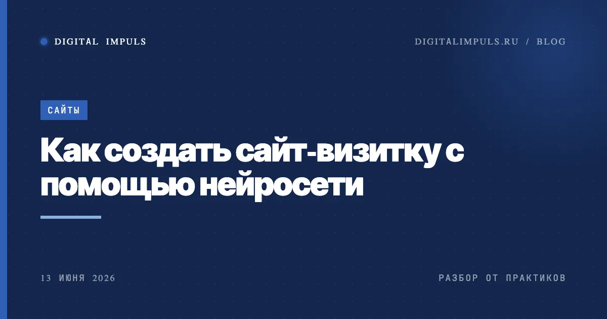 Как создать сайт-визитку с помощью нейросети