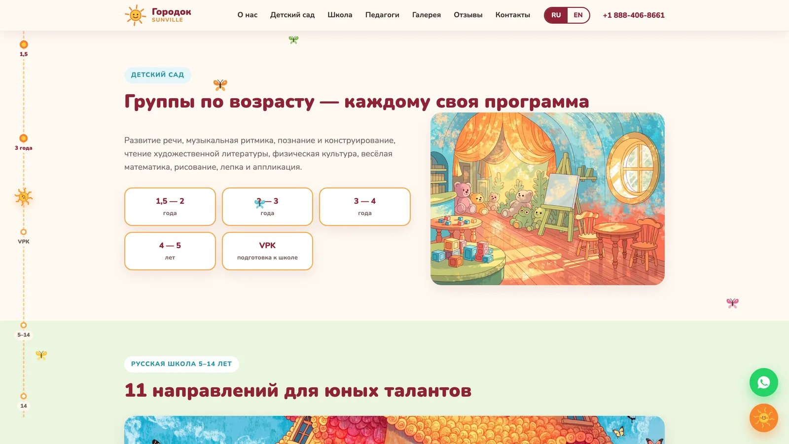 Детский сад — возрастные группы и фото игровой комнаты